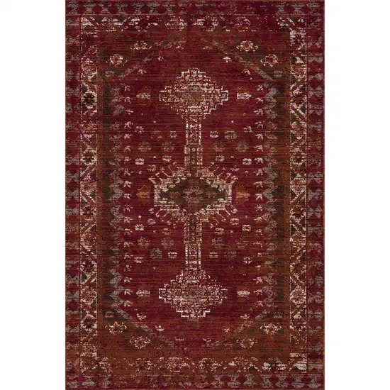 Deep Red Traditional Area Rug Photo 1