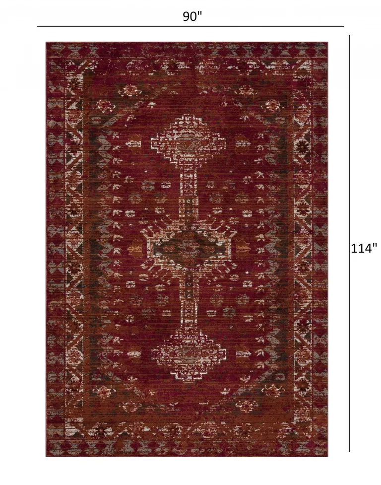 Deep Red Traditional Area Rug Photo 5