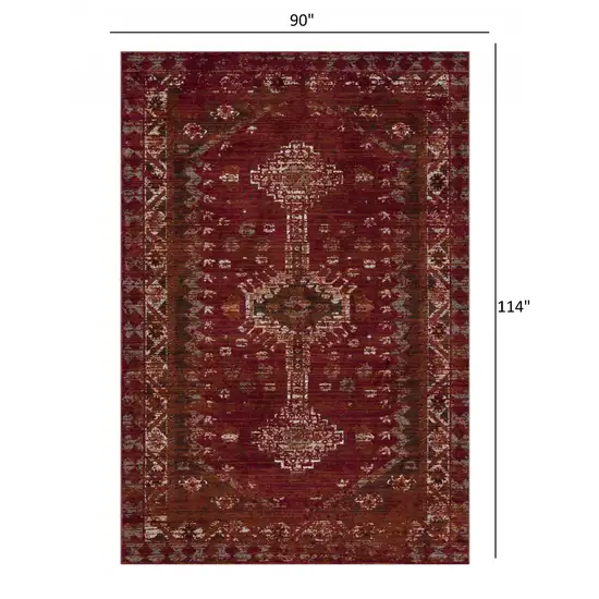 Deep Red Traditional Area Rug Photo 5