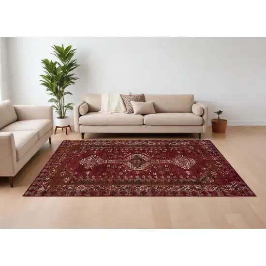 Deep Red Traditional Area Rug Photo 1