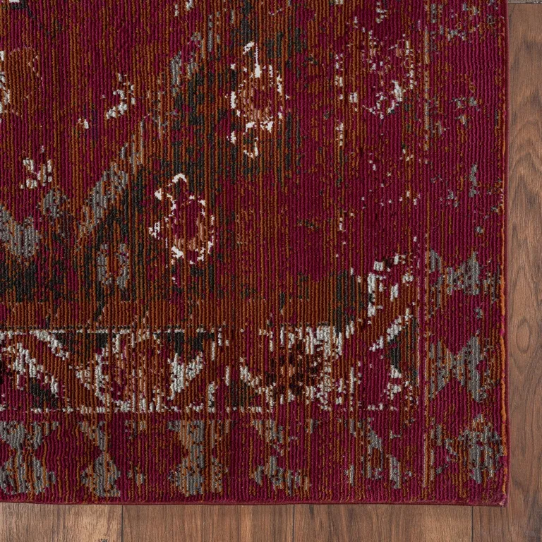 Deep Red Traditional Area Rug Photo 4