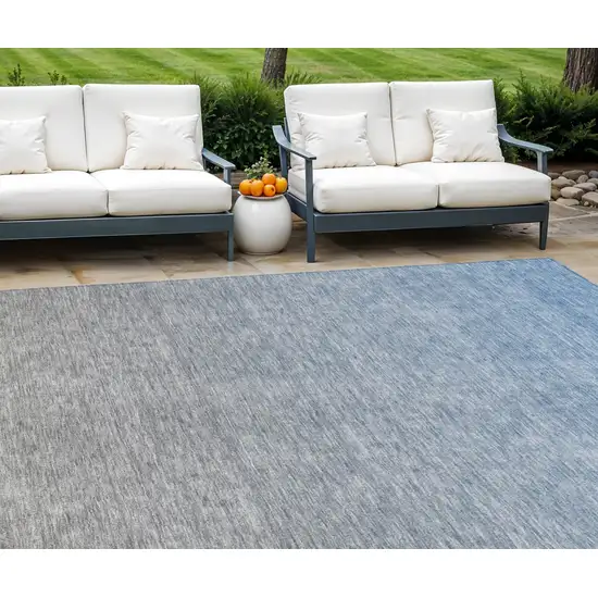 Denim Blue And Gray Ombre Washable Indoor Outdoor Area Rug Photo 1