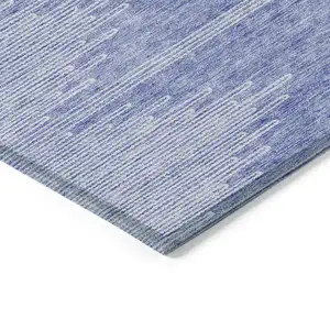 Photo of Denim Blue And Ivory Abstract Washable Indoor Outdoor Area Rug