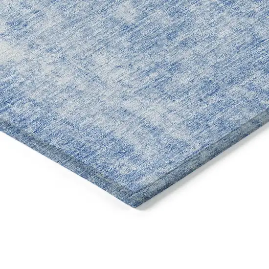 Denim Blue And Ivory Abstract Washable Indoor Outdoor Area Rug Photo 4