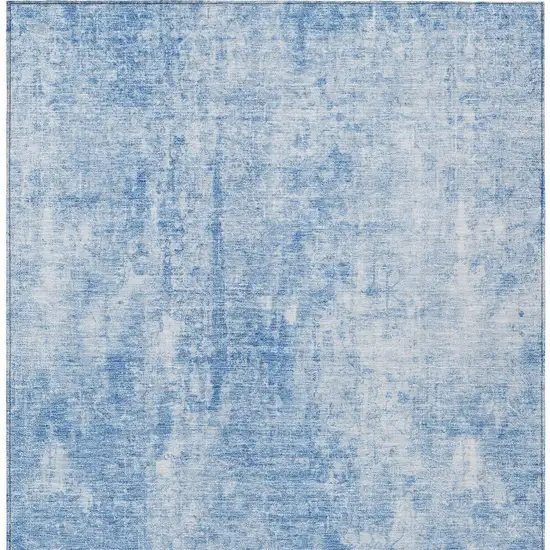 Denim Blue And Ivory Abstract Washable Indoor Outdoor Area Rug Photo 6