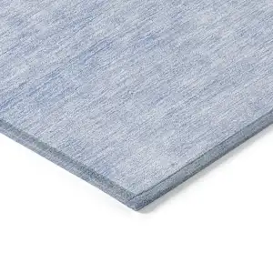 Photo of Denim Blue And Sky Blue Abstract Washable Indoor Outdoor Area Rug