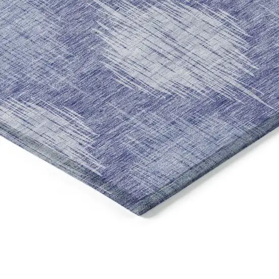 Denim Blue And Sky Blue Ikat Washable Indoor Outdoor Area Rug Photo 5