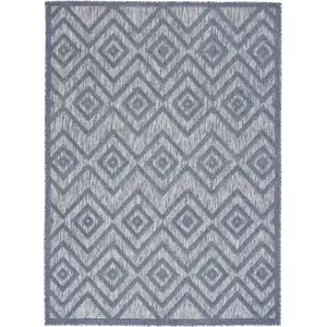 Photo of Denim Blue Argyle Indoor Outdoor Area Rug