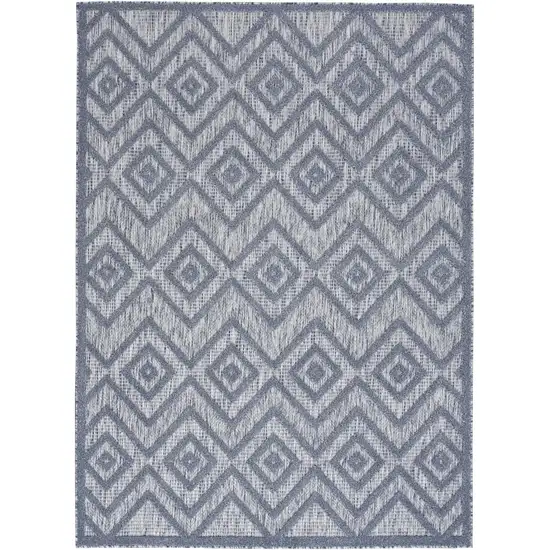 Denim Blue Argyle Indoor Outdoor Area Rug Photo 1