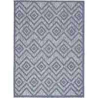 Photo of Denim Blue Argyle Indoor Outdoor Area Rug