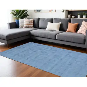 Photo of Denim Blue Hand Loomed Area Rug