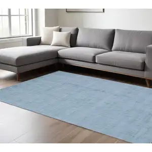 Photo of Denim Blue Hand Loomed Area Rug