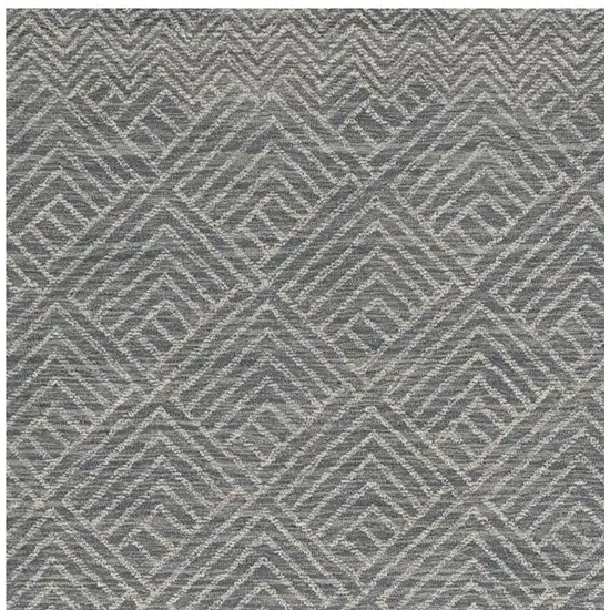 Denim Blue Hand Tufted Space Dyed Geometric Indoor Area Rug Photo 5