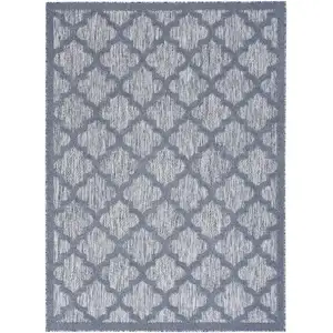 Photo of Denim Blue Ikat Indoor Outdoor Area Rug