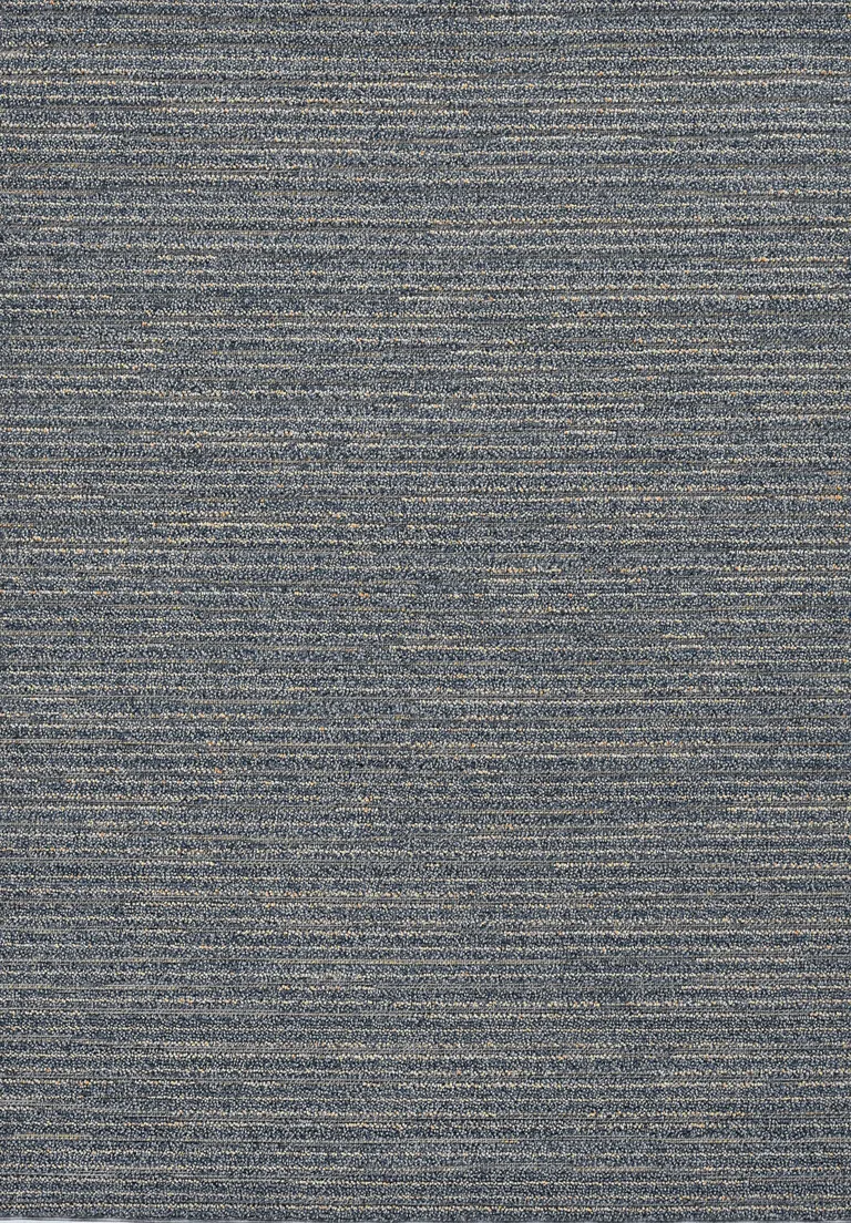 Denim Blue Machine Woven UV Treated Abstract Lines Indoor Outdoor Area Rug Photo 1