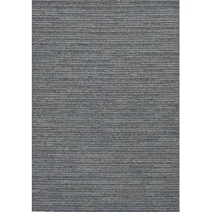 Photo of Denim Blue Machine Woven UV Treated Abstract Lines Indoor Outdoor Area Rug