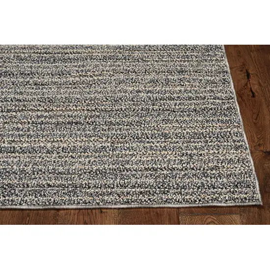 Denim Blue Machine Woven UV Treated Abstract Lines Indoor Outdoor Area Rug Photo 3