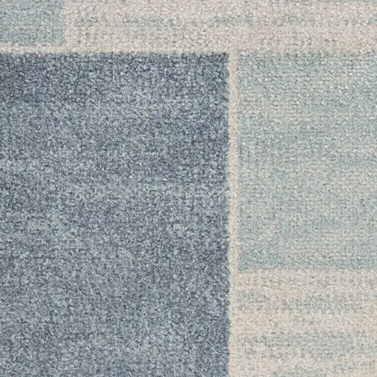 Denim Blue Oriental Power Loom Distressed Washable Area Rug Photo 3