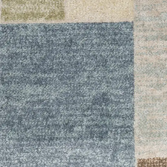 Denim Blue Oriental Power Loom Distressed Washable Area Rug Photo 9