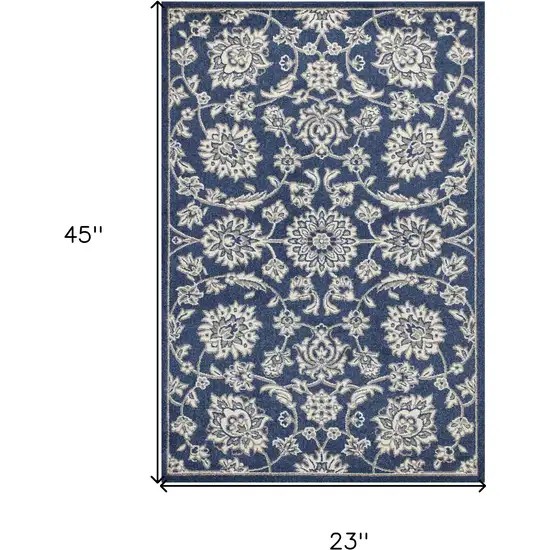 Denim Floral Uv Treated Accent Rug Photo 6