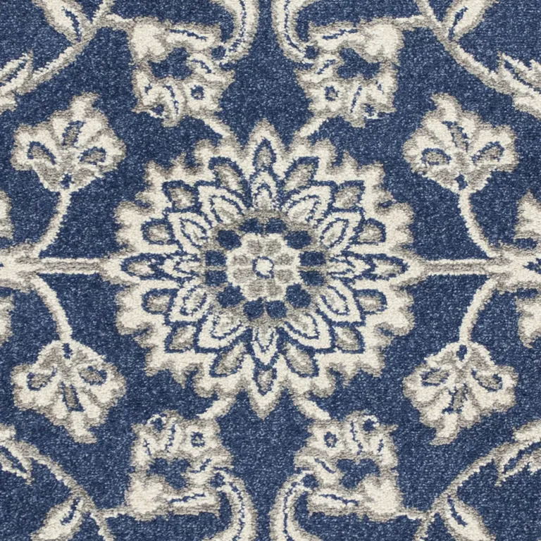 Denim Floral UV Treated Accent Rug Photo 2