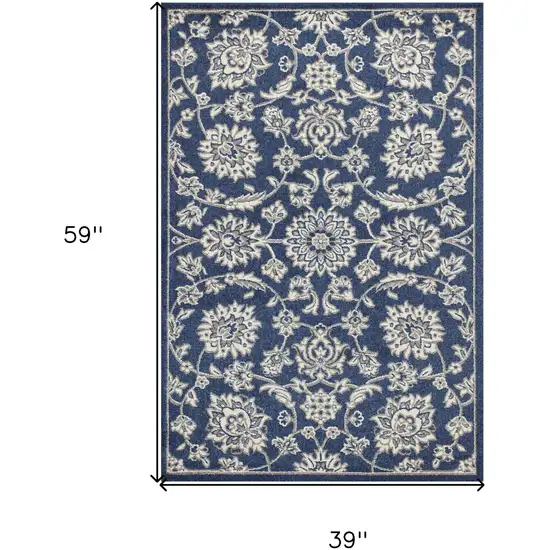 Blue and Ivory Area Rug Photo 3