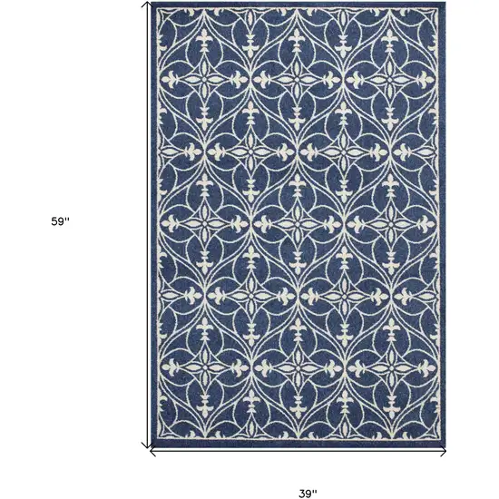 Blue and Ivory Area Rug Photo 3