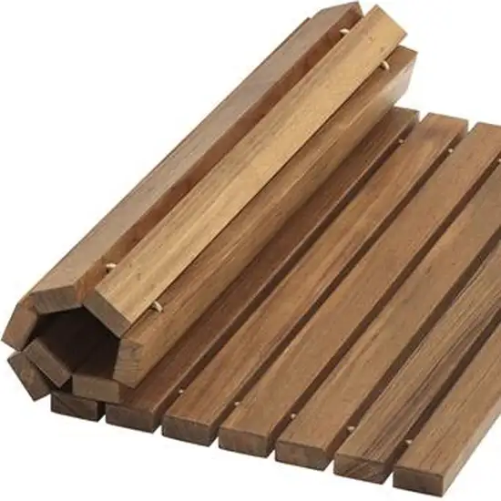 Designer Roll Up Genuine Teak 2' x 3' Mat Photo 3