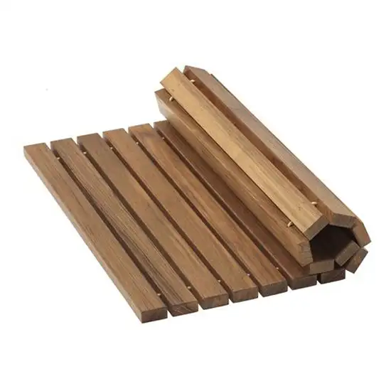 Designer Roll Up Genuine Teak 2' x 3' Mat Photo 2