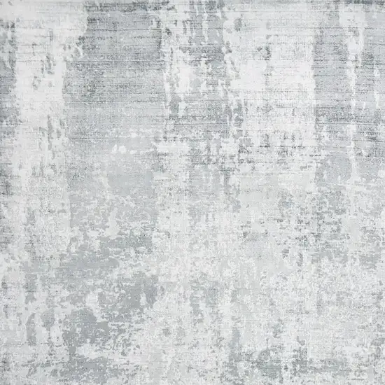 Dew Grey Hand Loomed Abstract Brushstroke Indoor Area Rug Photo 3