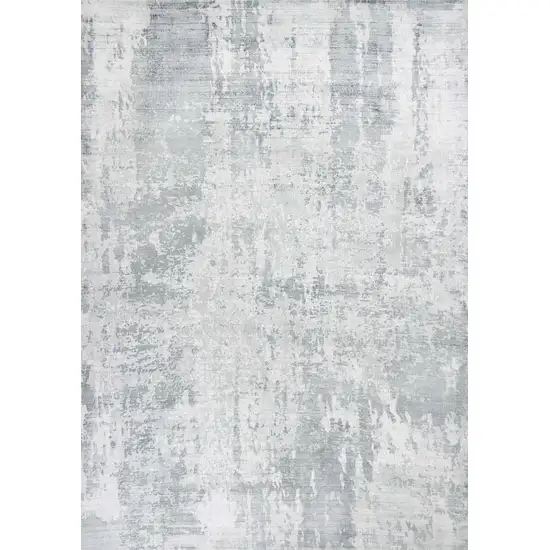 Dew Grey Hand Loomed Abstract Brushstroke Indoor Area Rug Photo 1