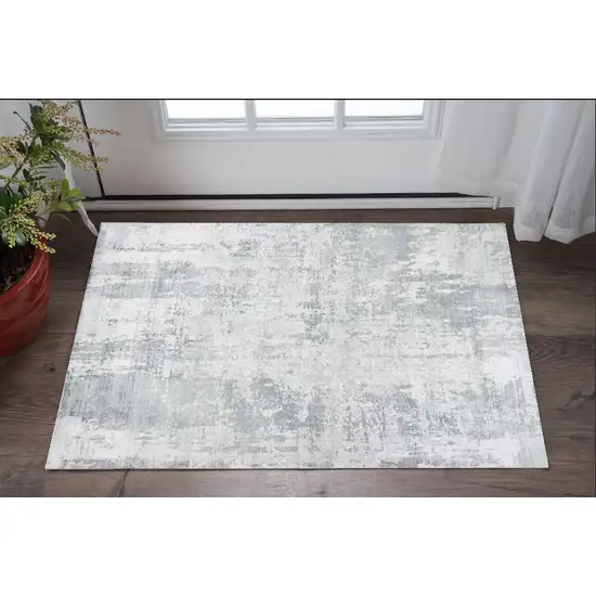 Gray Abstract Hand Loomed Area Rug Photo 1