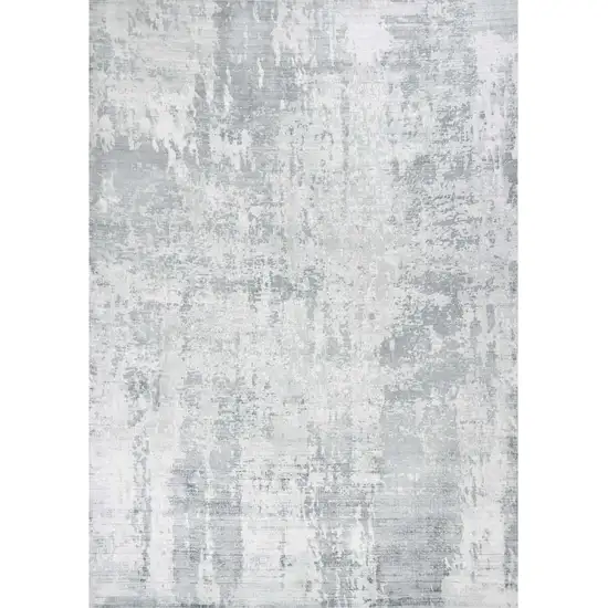 3'X5' Dew Grey Hand Loomed Abstract Brushstroke Indoor Area Rug Photo 2