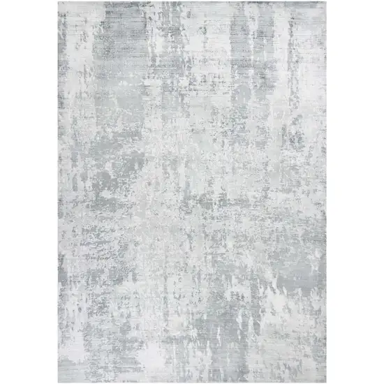 8'X10' Dew Grey Hand Loomed Abstract Brushstroke Indoor Area Rug Photo 2