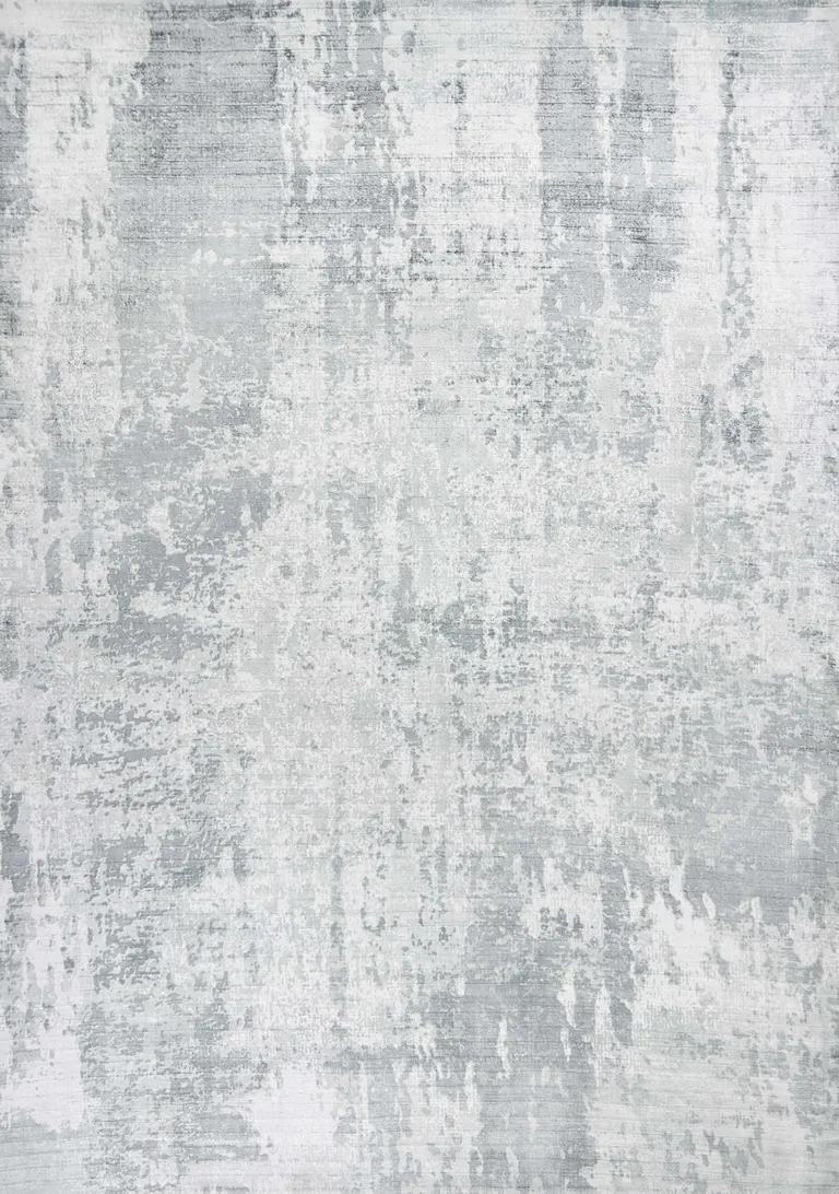 Dew Grey Hand Loomed Abstract Brushstroke Indoor Area Rug Photo 1