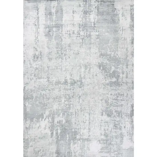 9'X12' Dew Grey Hand Loomed Abstract Brushstroke Indoor Area Rug Photo 2