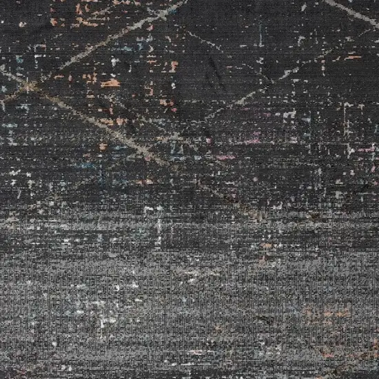 Distressed Black Abstract Area Rug Photo 7