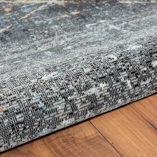 Distressed Black Abstract Area Rug Photo 7