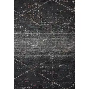 Photo of Distressed Black Abstract Area Rug