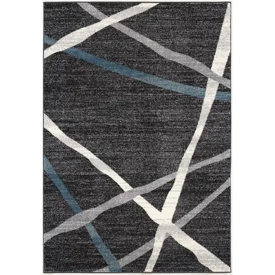 Distressed Black and Gray Abstract Area Rug Photo 4