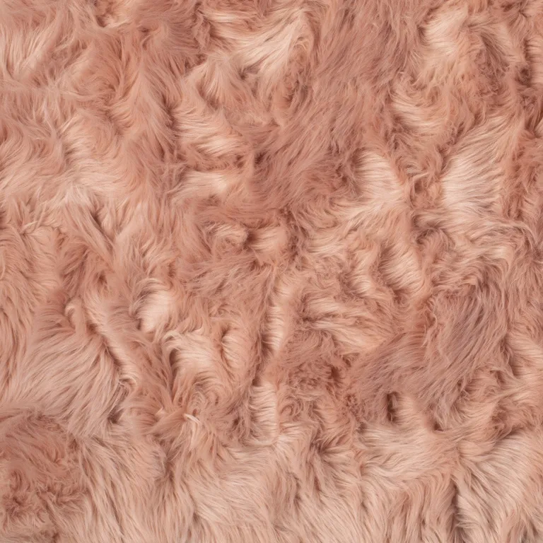 Dusty Rose Faux Fur Non Skid Area Rug Photo 4