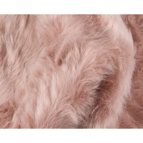 Dusty Rose Faux Fur Non Skid Area Rug Photo 2