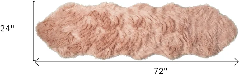 Dusty Rose Faux Fur Washable Non Skid Area Rug Photo 5