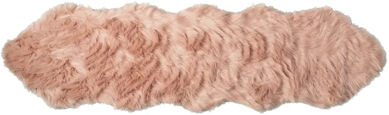 Dusty Rose Faux Fur Washable Non Skid Area Rug Photo 1