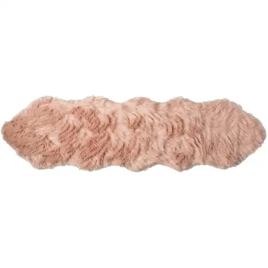 Dusty Rose Faux Fur Washable Non Skid Area Rug Photo 1