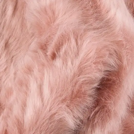 Dusty Rose Faux Sheepskin Flokati Washable Area Rug Photo 4