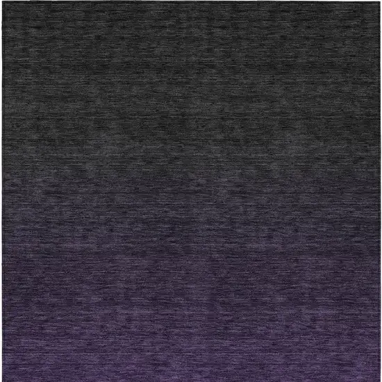 Eggplant Purple And Charcoal Abstract Washable Indoor Outdoor Area Rug Photo 6