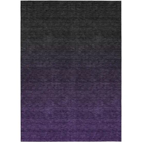 Eggplant Purple And Charcoal Abstract Washable Indoor Outdoor Area Rug Photo 2