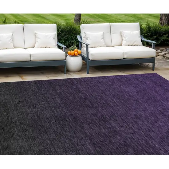 Eggplant Purple And Charcoal Abstract Washable Indoor Outdoor Area Rug Photo 1