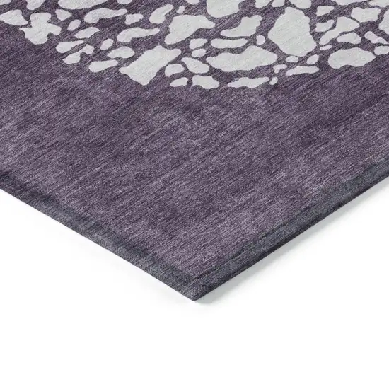 Eggplant Purple And Lilac Abstract Washable Indoor Outdoor Area Rug Photo 4